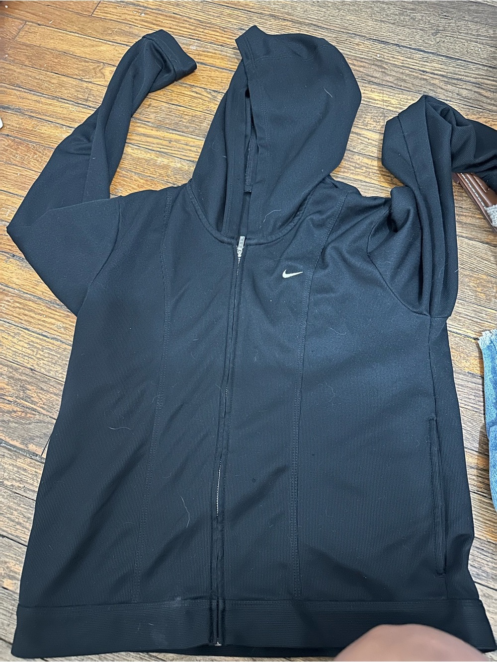 Nike Women's Black Hooded Full-Zip Athletic Jacket